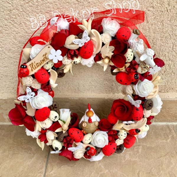 Húsvéti kakasos – bárányos kopogtató Tavaszi - Nyári Lakásdíszek Húsvéti kakasos - bárányos kopogtató