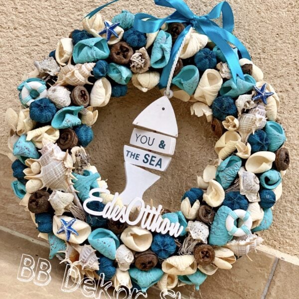 Türkiz tengerparti stílusú kopogtató Kopogtatók - Ajtódíszek Türkiz tengerparti stílusú kopogtató