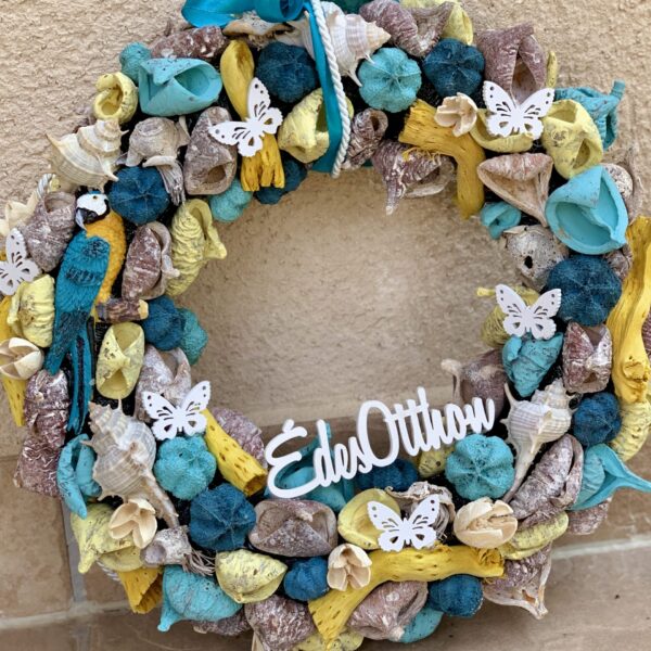 Nyári arapapagályos ajtódísz Kopogtatók - Ajtódíszek Nyári arapapagályos ajtódísz