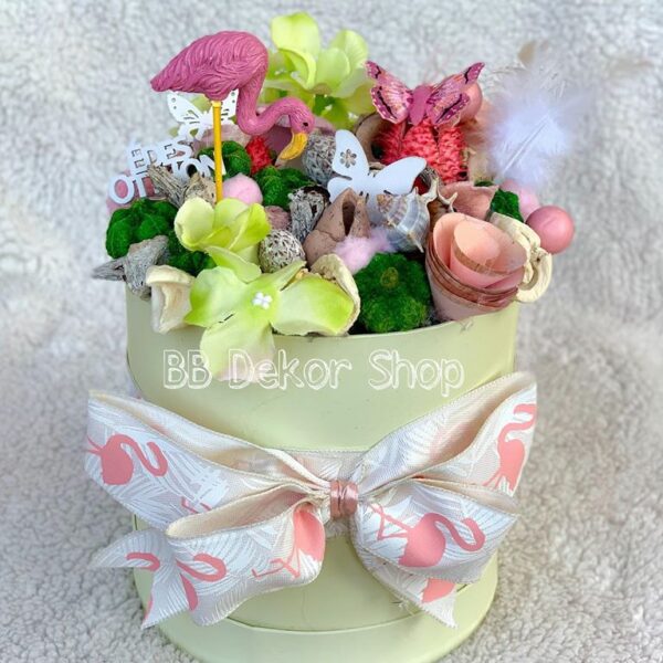 Flamingós nyári asztaldísz Tavaszi - Nyári Lakásdíszek Flamingós nyári asztaldísz