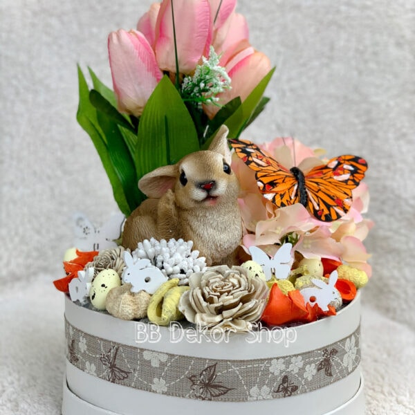 Tavaszi – Húsvéti Hangulatú Nyuszis Asztaldísz #2 Húsvéti Dekorációk Tavaszi - Húsvéti Hangulatú Nyuszis Asztaldísz #2