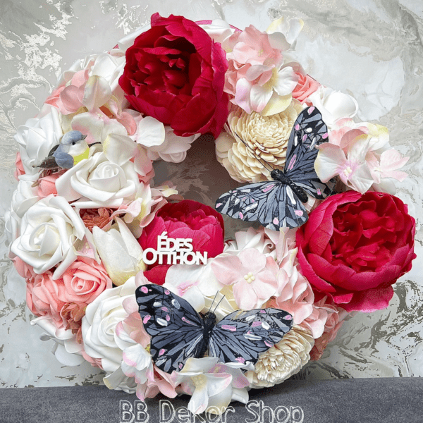 Tavaszi – Nyári Virágos Kopogtató / Ajtódísz Tavaszi - Nyári Lakásdíszek Tavaszi - Nyári Virágos Kopogtató / Ajtódísz