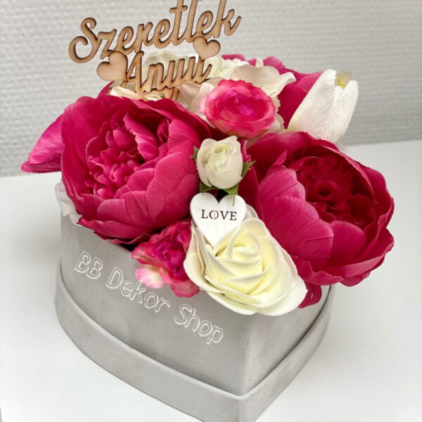 Pink - Fehér Anyák Napi Virágbox