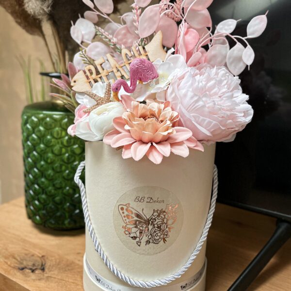 Flamingós Nyári Asztaldísz Virágboxok Flamingós Nyári Asztaldísz