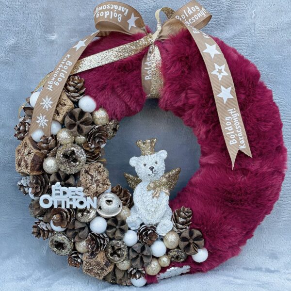 Bordó - Barna - Arany Macis Kopogtató / Ajtódísz