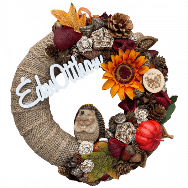 Őszi sünis kopogtató Kopogtatók - Ajtódíszek Őszi sünis kopogtató