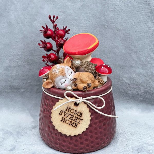 Őzike bordó asztaldísz Asztaldíszek Őzike bordó asztaldísz Asztaldíszek