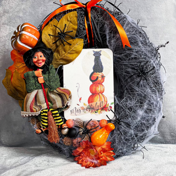 Halloween boszi ajtódísz, kopogtató Halloween Halloween boszi ajtódísz, kopogtató Halloween