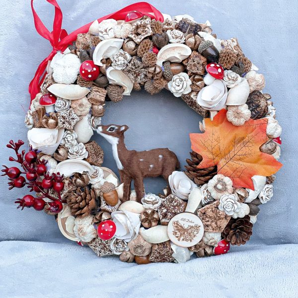 Őszi őzike kopogtató, ajtódísz Ősz Őszi őzike kopogtató, ajtódísz Ősz