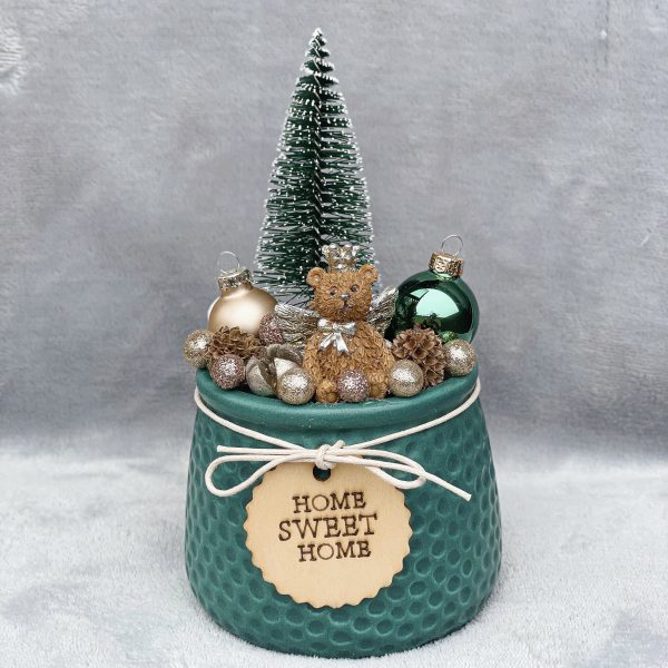 Mackós karácsonyi asztaldísz Asztaldíszek Mackós karácsonyi asztaldísz