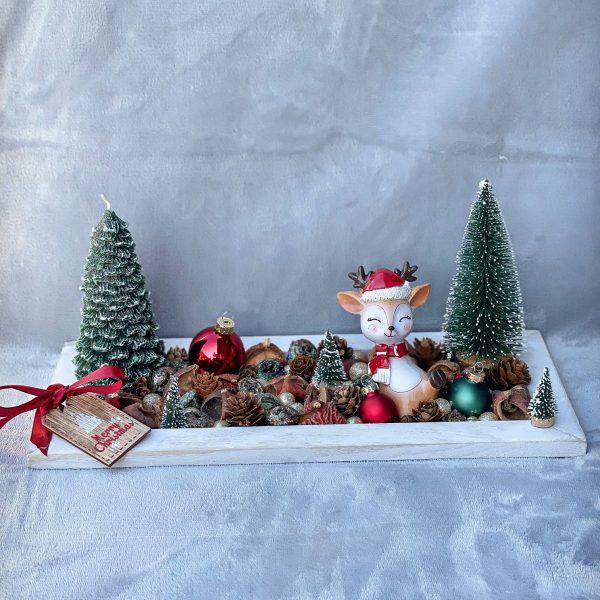 Karácsonyi őzike asztaldísz Karácsony / Tél Karácsonyi őzike asztaldísz