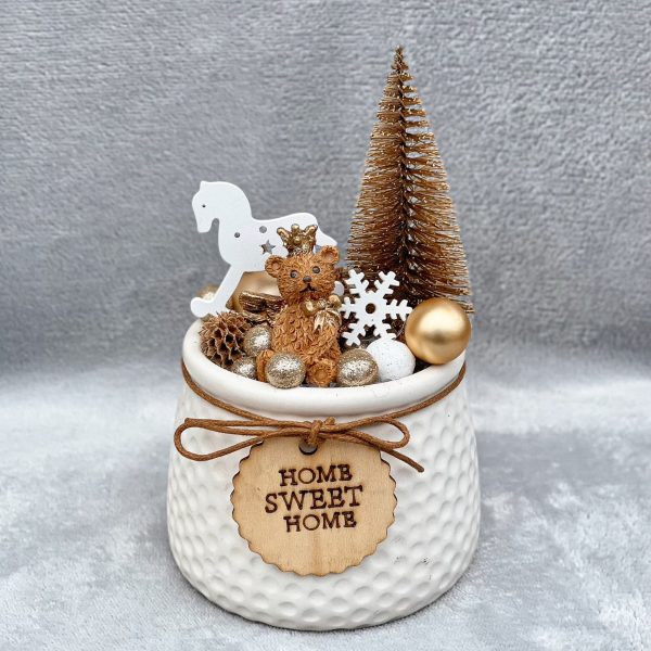 Arany – fehér karácsonyi asztaldísz Karácsony / Tél Arany - fehér karácsonyi asztaldísz