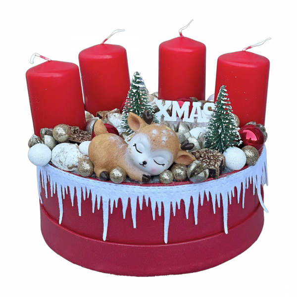 Mini piros adventi box Karácsony / Tél Mini piros adventi box