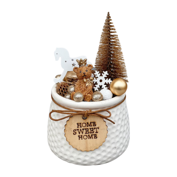 Arany – fehér karácsonyi asztaldísz Karácsony / Tél Arany - fehér karácsonyi asztaldísz