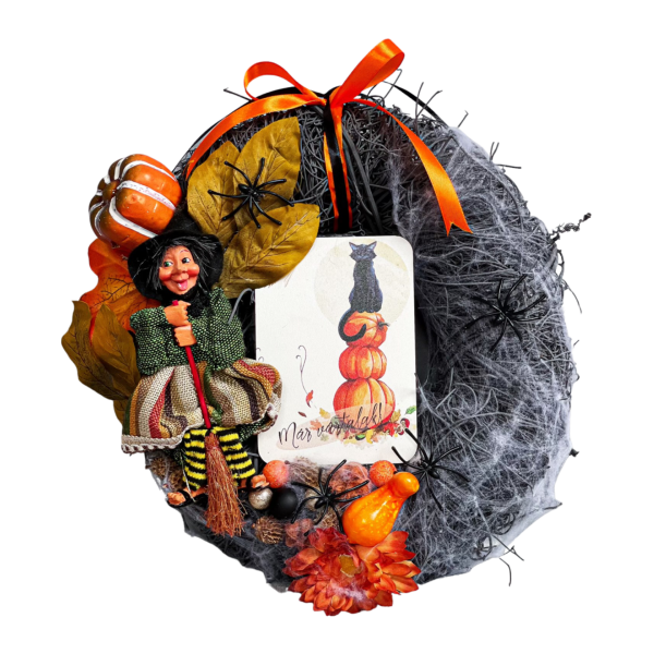 Halloween boszi ajtódísz, kopogtató Halloween Halloween boszi ajtódísz, kopogtató