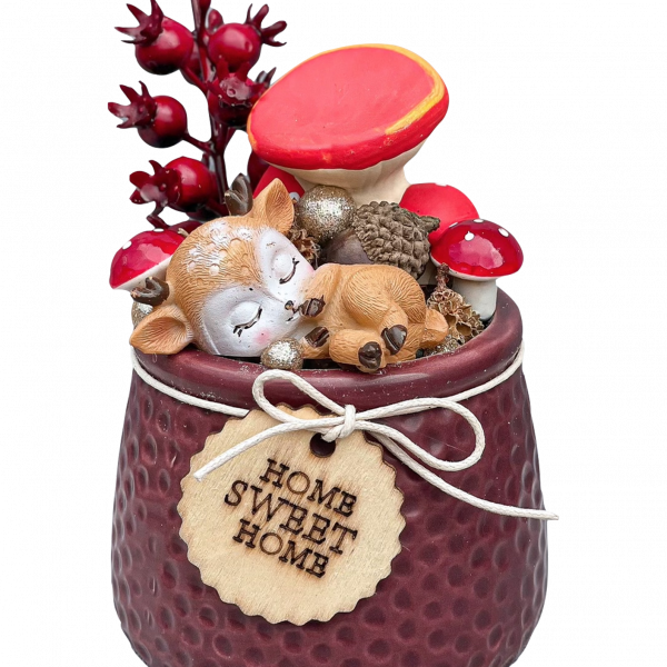 Őzike bordó asztaldísz Asztaldíszek Őzike bordó asztaldísz