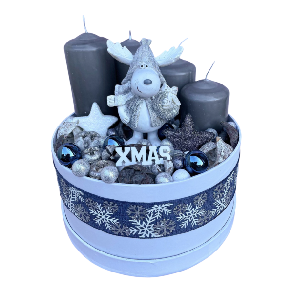 Kék – ezüst adventi box Karácsony / Tél Kék - ezüst adventi box