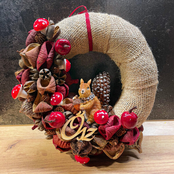 Őszi „Mókus” Kopogtató Ajtódísz Ősz Őszi "Mókus" Kopogtató Ajtódísz