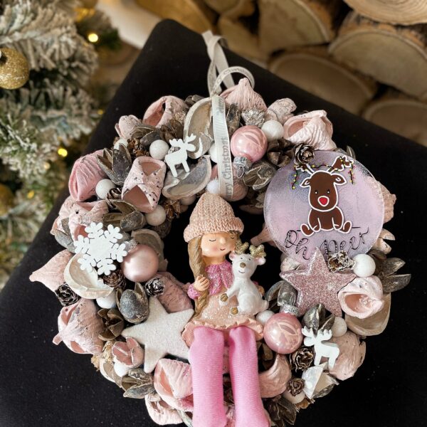 „Oh Deer” téli karácsonyi kopogtató, ajtódísz Karácsony / Tél "Oh Deer" téli karácsonyi kopogtató, ajtódísz