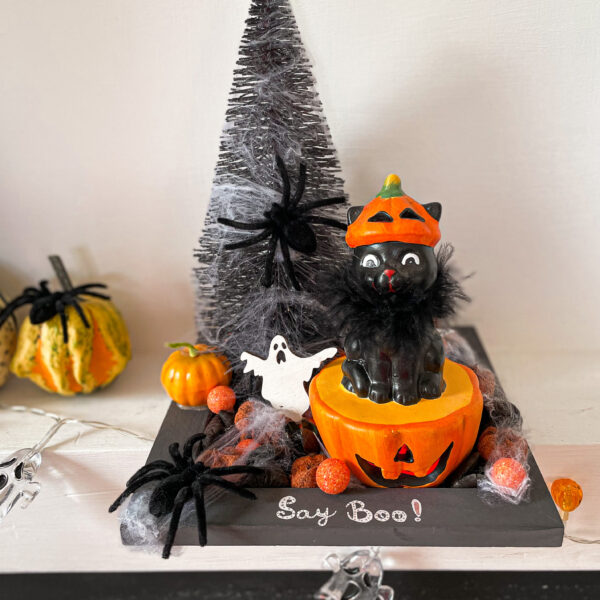 Halloween-i fekete macska asztaldísz Asztaldíszek Halloween-i fekete macska asztaldísz