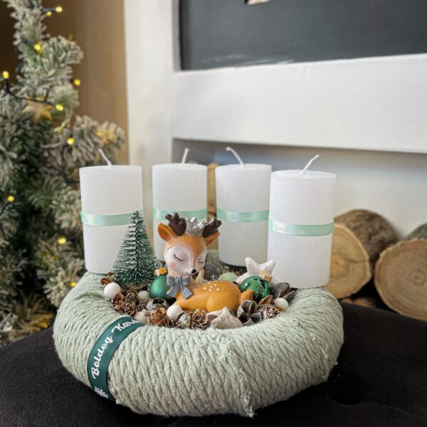 Menta Színű Adventi Szett (Kopogtató + Koszorú) Karácsony / Tél Menta Színű Adventi Szett (Kopogtató + Koszorú) Karácsony / Tél