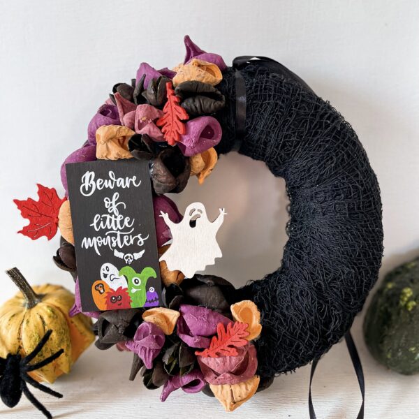 „Little Monsters” Halloween Kopogtató Ajtódísz Ősz "Little Monsters" Halloween Kopogtató Ajtódísz