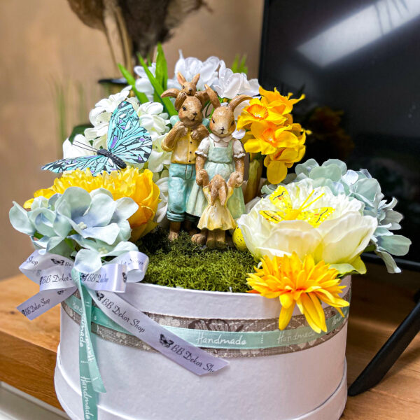 Prémium Húsvéti Nyuszi Család Asztaldísz