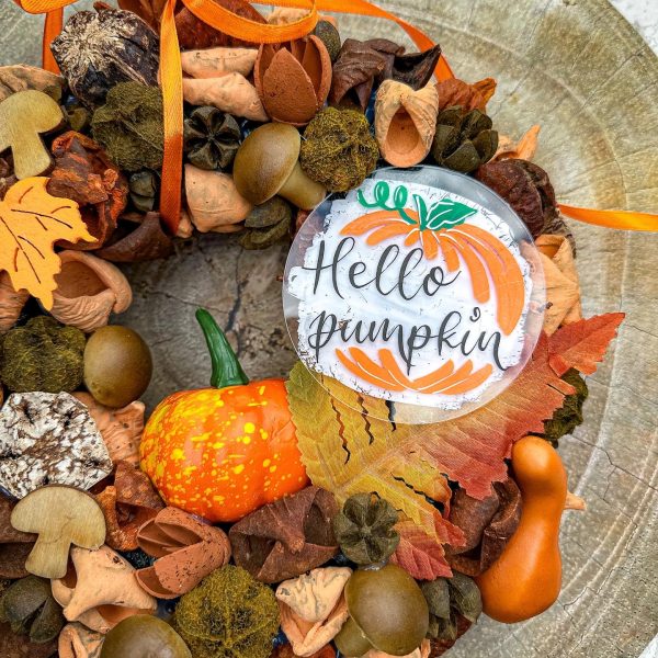 Őszi „Hello Pumpkin” Kopogtató Ajtódísz Ősz