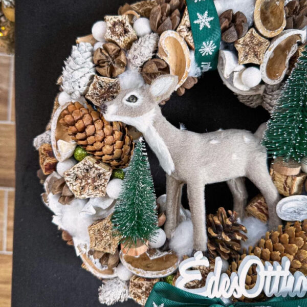 Őzikés Téli karácsonyi Kopogtató, Ajtódísz Karácsony / Tél Őzikés Téli karácsonyi Kopogtató, Ajtódísz Karácsony / Tél