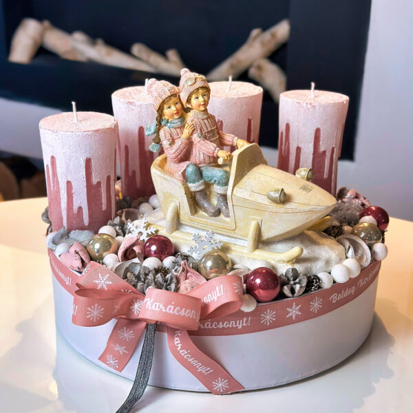 Mályva Rózsaszín Bob Adventi Box Adventi Koszorúk, Boxok Mályva Rózsaszín Bob Adventi Box