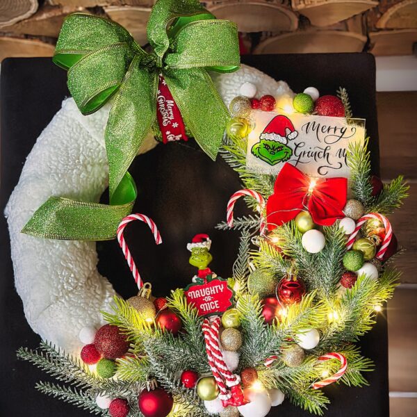 Téli Karácsonyi Grincs Kopogtató Ajtódísz Karácsony / Tél Téli Karácsonyi Grincs Kopogtató Ajtódísz