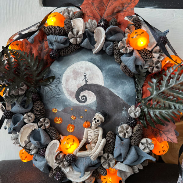 „Nightmare Before Christmas” Halloween Világító Kopogtató Ajtódísz Ősz "Nightmare Before Christmas" Halloween Világító Kopogtató Ajtódísz